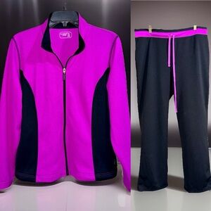 be inspired Magenta and Black Jacket & Pants Activewear - XL/XL - EUC